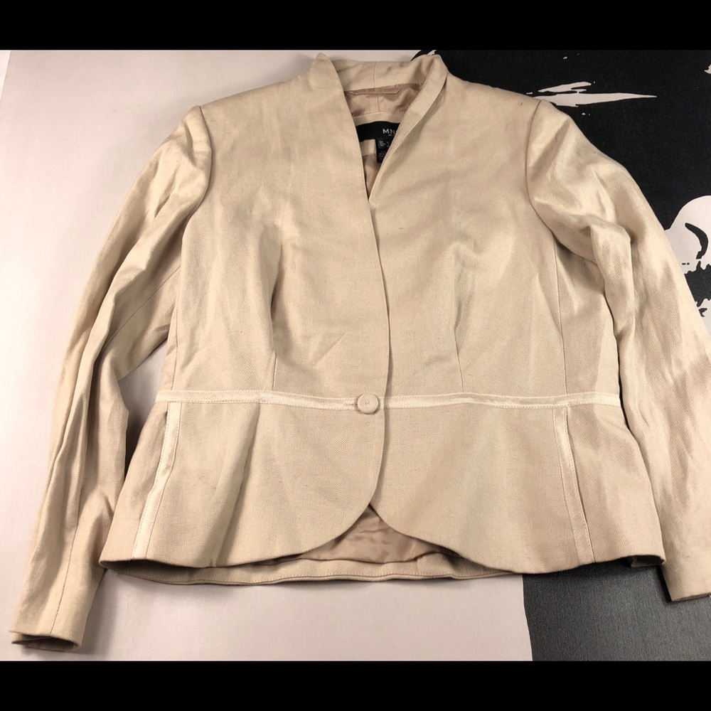 MNG BY MANGO Womens Khaki Tan Jacket Blazer